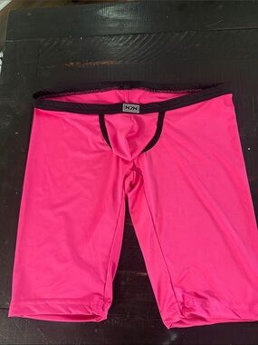 N2N hot pink rider shorts with showing pouch